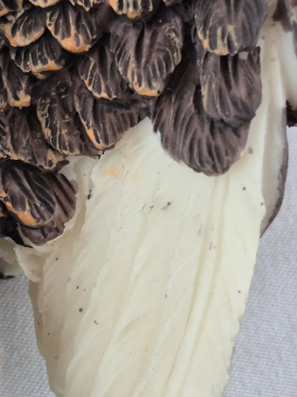 Vintage Sabre Resin Bald Eagle Wings Spread Pose on a Tree Stump Figurine